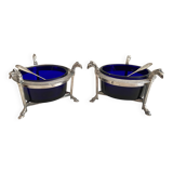 Salières en argent massif (950°/°°°) poinçon 1er coq, époque Empire Consulat