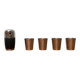 Set of 5 metal shot glasses in German owl style from the mid-century, 1960s.