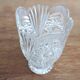 Small crystal vase with chiseled patterns and geometric decorations