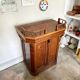 Counter, reception furniture in solid wood early twentieth century