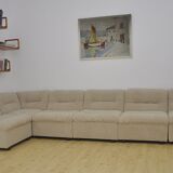 Modular sofa in beige boucle fabric, 1970s