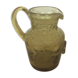 Pichet verre bullé vert