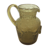 Pichet verre bullé vert