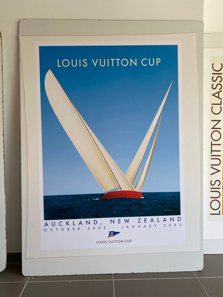 Poster Razzia Louis Vuitton Cup - Auckland New Zeland - Signed by the artist - On linen