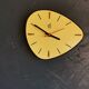 Vintage Formica clock silent asymmetrical wall pendulum "Yellow Japy"