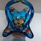 Vintage blown glass basket of Spanish art signed ROYO.