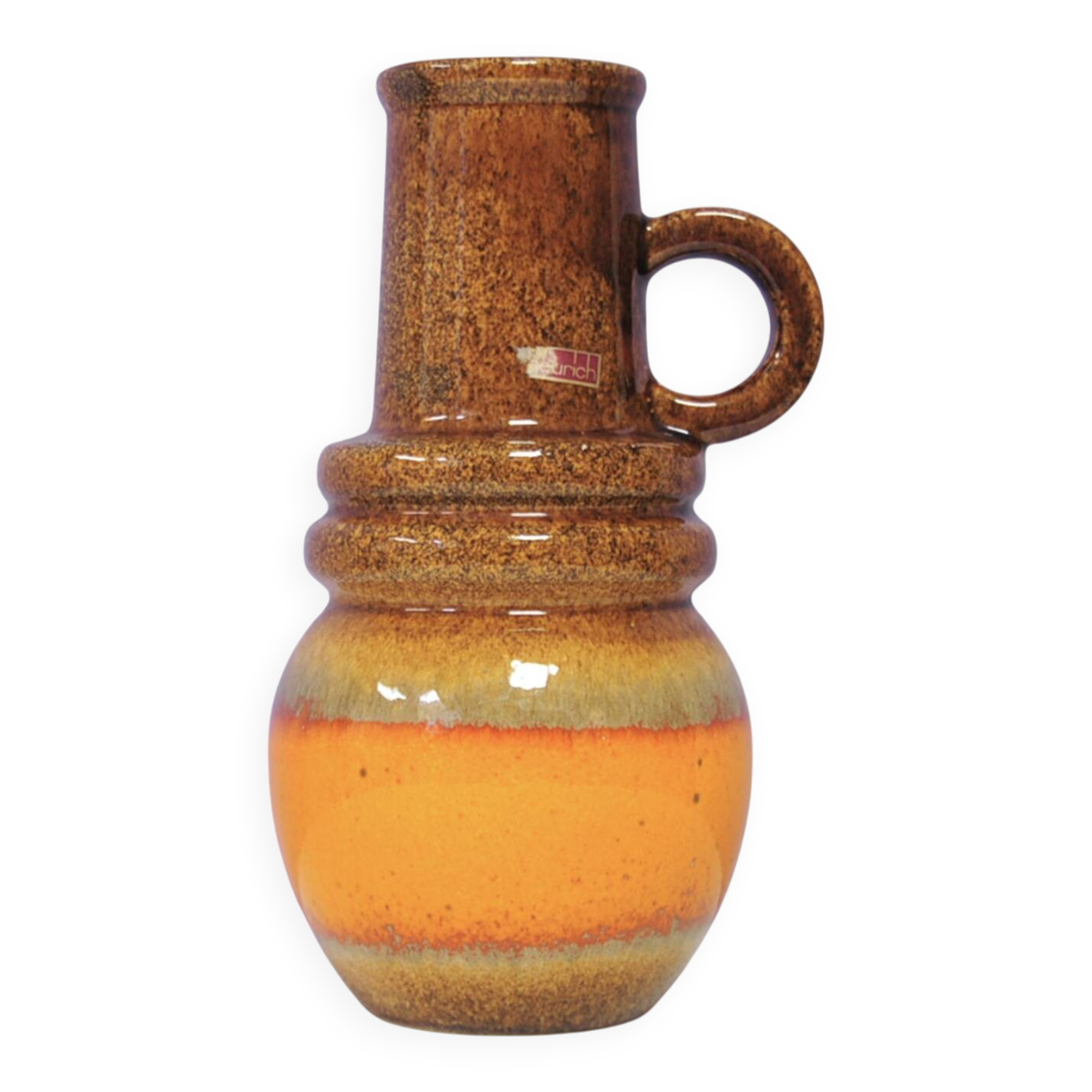 Brown & orange West Germany vase