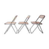 3 Plia chairs, designer Giancarlo Piretti for Anonima Castelli