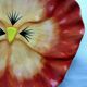 Decorative plate in earthenware dabbling: Orange thought with a yellow heart