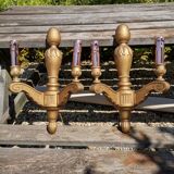 Anciennes appliques en bois sculpté doré