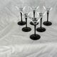 Set of 6 black-footed martini glasses - Arques crystal, Luminarc - 70s / 80s