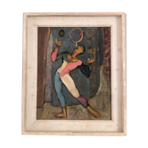 Tableau huile, La Foire à Roubaix extrait “ Le Jongleur “