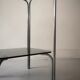 Fifth wheel console in chromed metal and smoked glass, design 1970