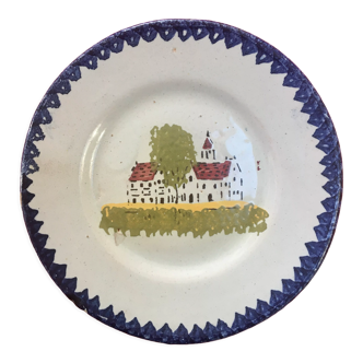 Saucer (N8) earthenware Charolles village motif