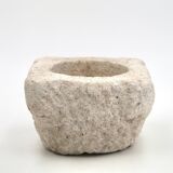 Brutalist mortar carved from stone, 19th century.