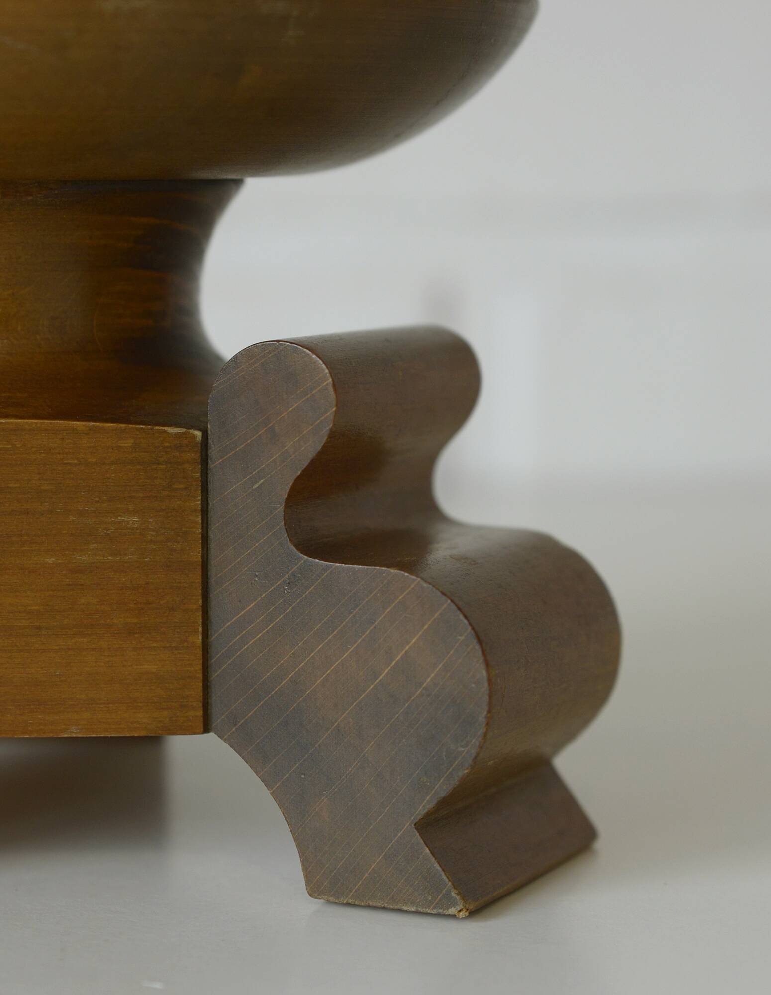 Large antique candle holder Art Deco handmade wood candle stick holder