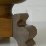 Large antique candle holder Art Deco handmade wood candle stick holder