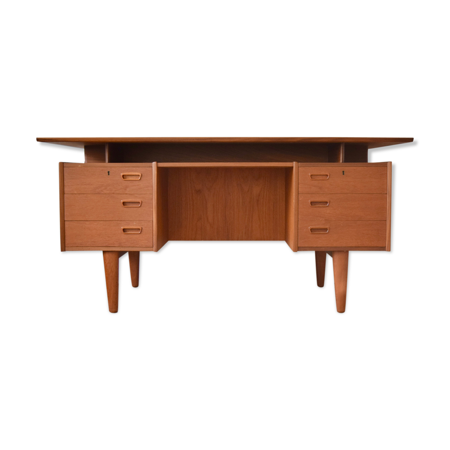 Mid century teak executive desk from H.P. Hansen, 1960s