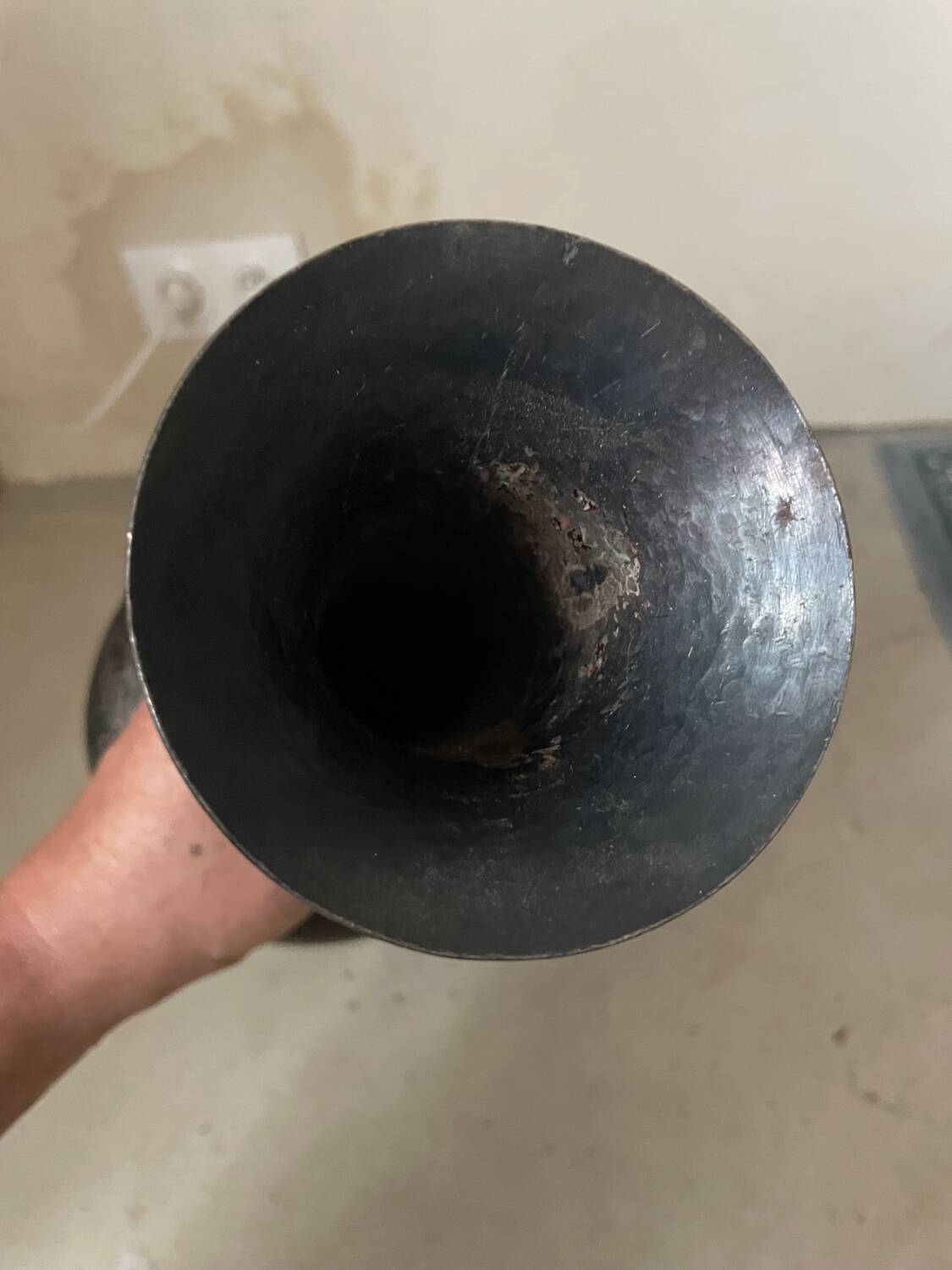 Hammered metal vase