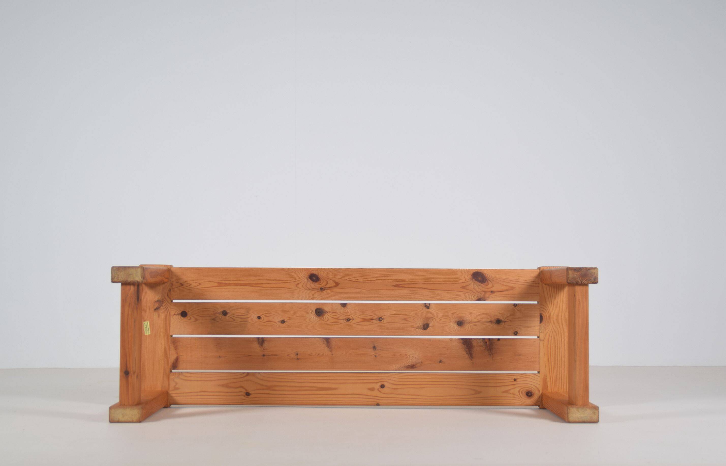 Swedish pine bench by Nils Troed for Glas Mäster, 1960s