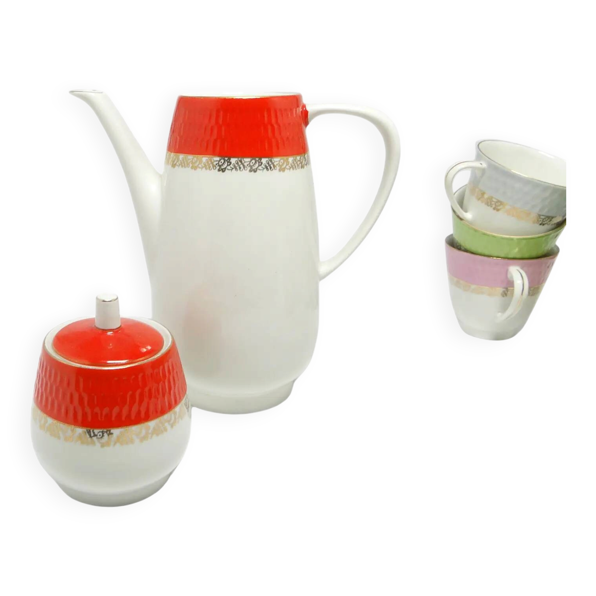 Karol sugar bowl, modernism, porcelain, Chodzież, Poland, 1970s.