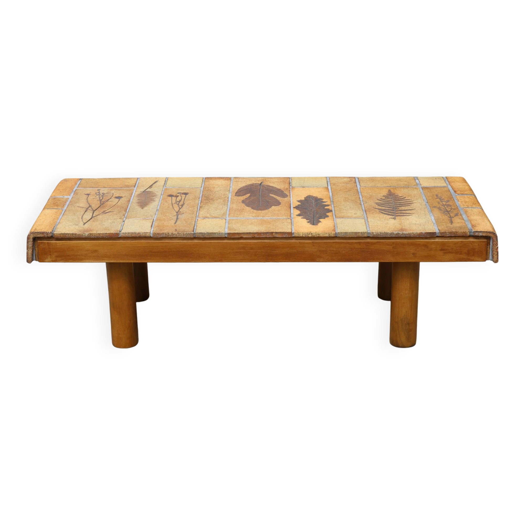 Coffee table attributed to Roger Capron, model "Pain Brulé", France, 1970.