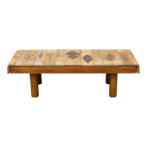 Coffee table attributed to Roger Capron, model "Pain Brulé", France, 1970s.
