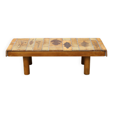 Coffee table attributed to Roger Capron, model "Pain Brulé", France, 1970.