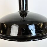 Industrial Black Enamel Factory Pendant Lamp, 1950s