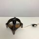 Mid-Century Modern 1960s-70s Table Lamp, Amber Glass Shade and Metal Base