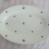 Oval porcelain dish Moulin des Loups Hamage decoration Burgundy