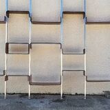 Vintage modular library shelf 6 legs and 14 shelves