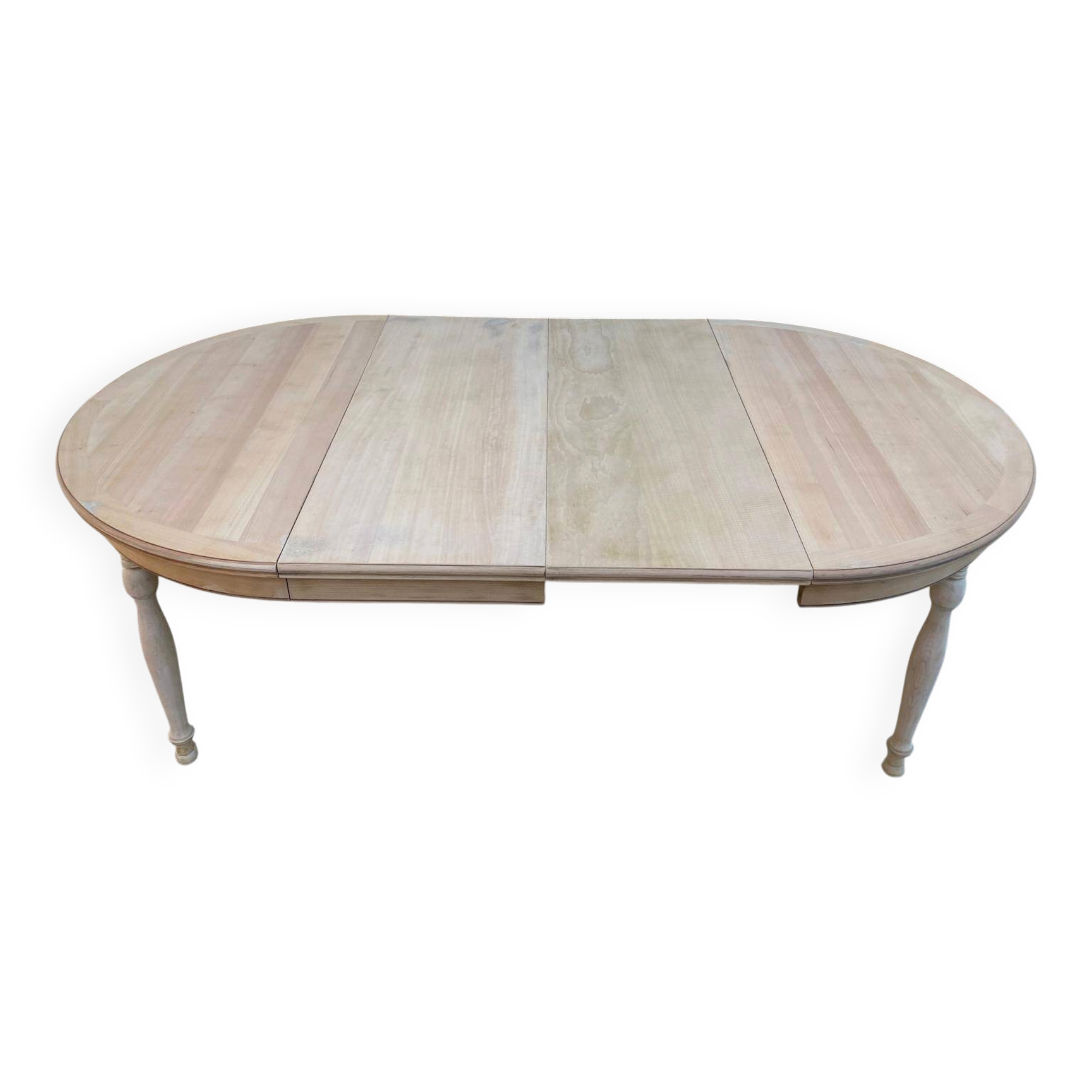 Renovated Louis Philippe round extendable dining table 115cm with 2 extensions.