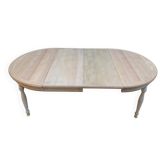 Table à manger ronde extensible rénovée Louis Philippe 115cm 2 rallonges