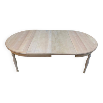 Renovated Louis Philippe round extendable dining table 115cm with 2 extensions.