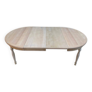 Table à manger ronde extensible rénovée Louis Philippe 115cm 2 rallonges