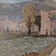 Mid-Century Modern Swedish "Italian Valley" Vintage 1967 Oil Painting, Framed