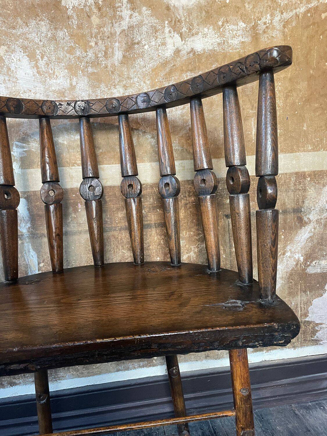 Circa Early 19th Century Century Welsh Vernacular Stick Back Hedge Chair