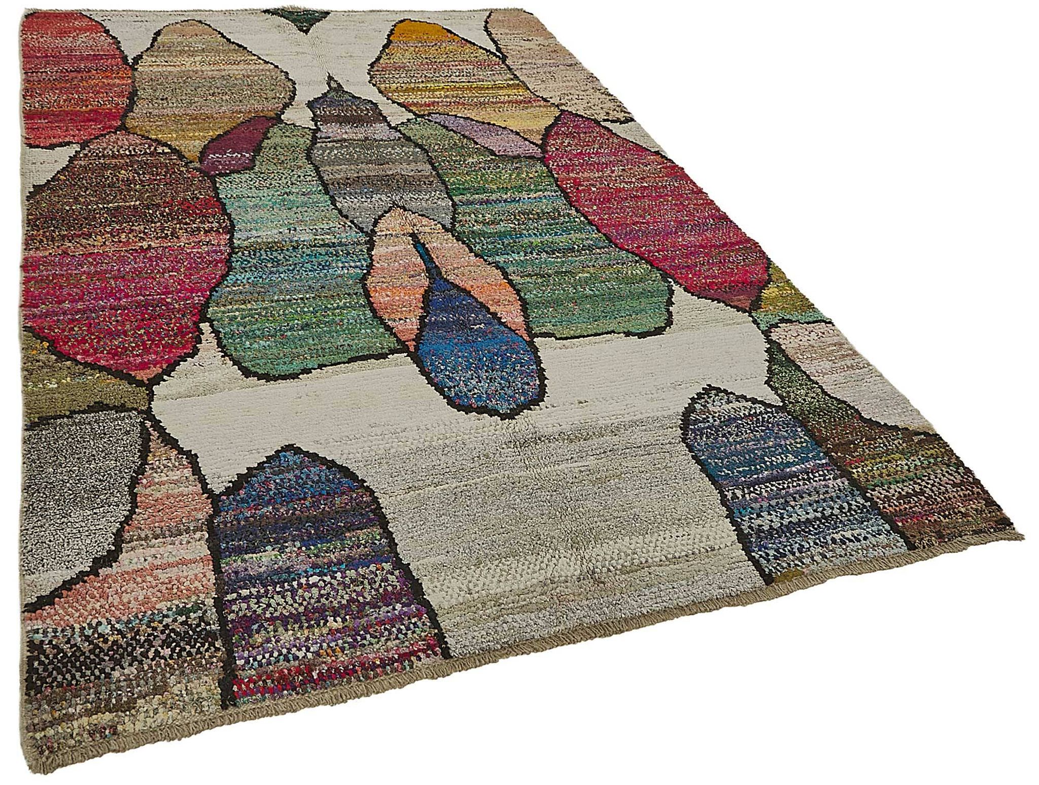 Tapis boho recyclé turc fait main 165 cm x 255 cm