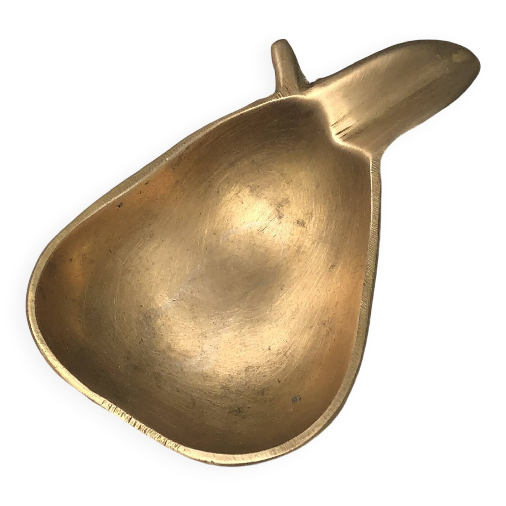 Vintage brass ashtray in the shape of a fruit, pear
