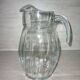 Vintage transparent molded glass carafe with handle