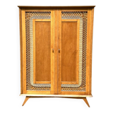 Parisian wardrobe in wood and rattan