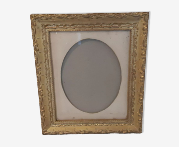 Cadre photo 1900 en bois et stuc doré