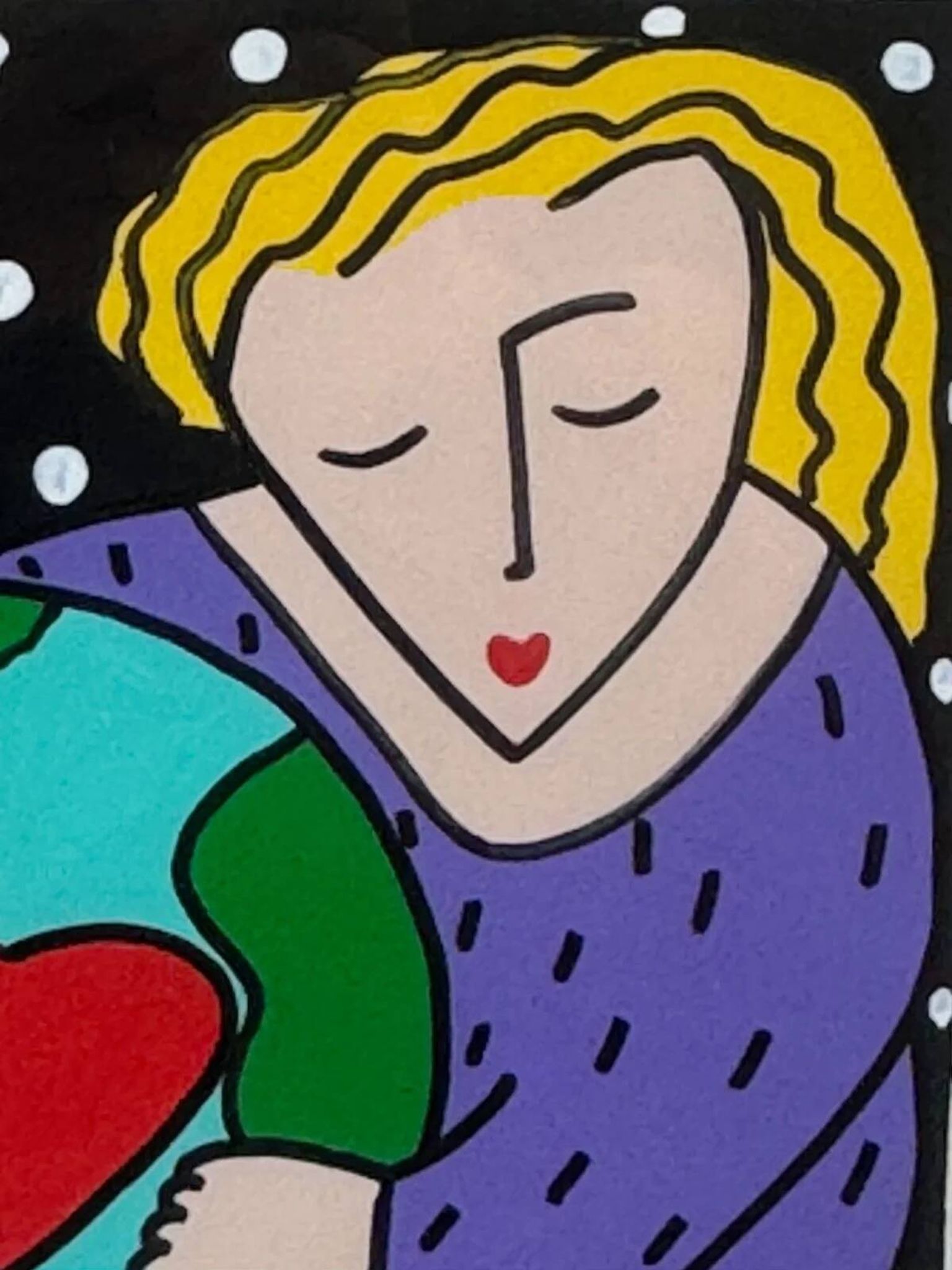 Sandra Magsamen, Love makes the world go round, mixed media, c. 1990