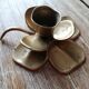 Brass candle holder copper color in the shape of a flower, Vintage