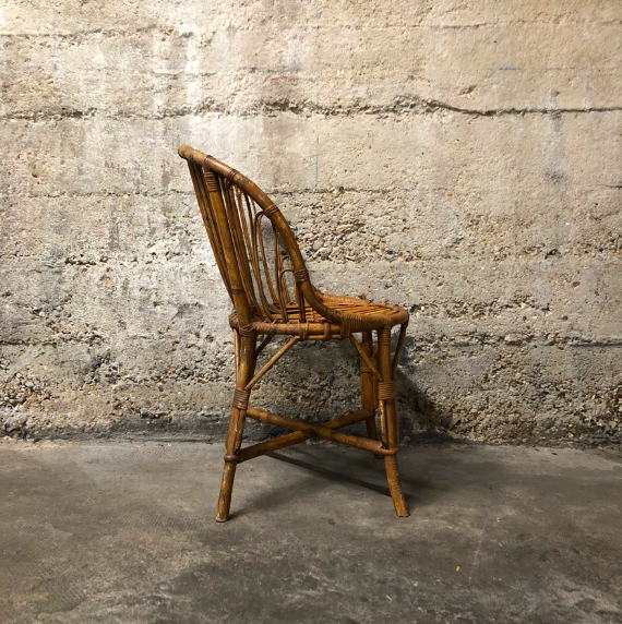 Vintage rattan basket chair