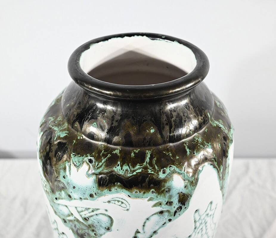 “Les Pélicans” vase, signed L. Alaurant – 1950