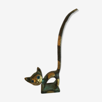 Décoration chat en bronze