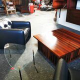 Table basse XL design vintage en bois exotique