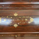 Cylinder desk in mahogany and inlaid marquetry circa 1900
